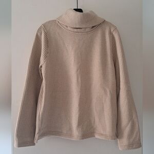 J. Crew Beige Houndstooth Turtleneck Sweater